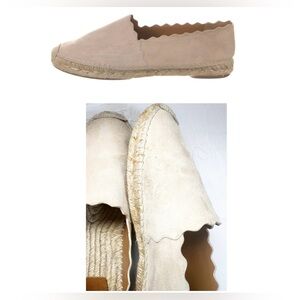 CHLOÉ Suede Scalloped Accent Espadrilles Size 9    IS 9 Summer Vacation Holiday